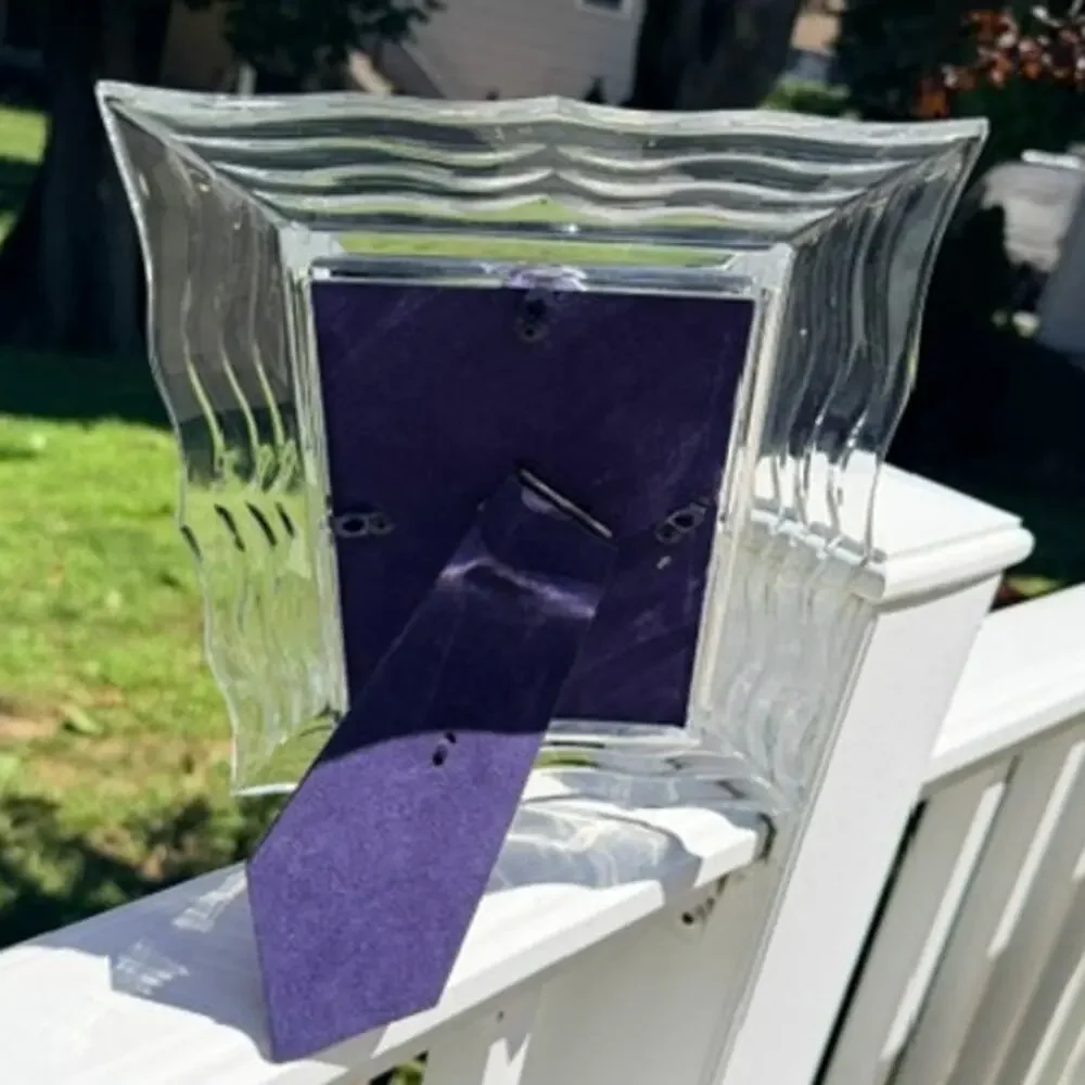 Vintage Mikasa Crystal 5x7 Wave Ripple Heavy Picture Frame